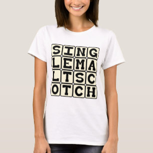 Camiseta Solteiro Malt Scotch, Álcool Bebida