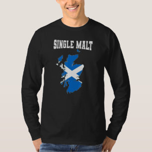 Camiseta Solteiro Malt Whisky Scotland Flag País Geniese D