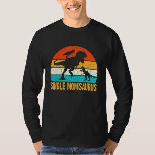 Camiseta Solteiro Momsaurus T-Rex Dinossaur Dia de as mães