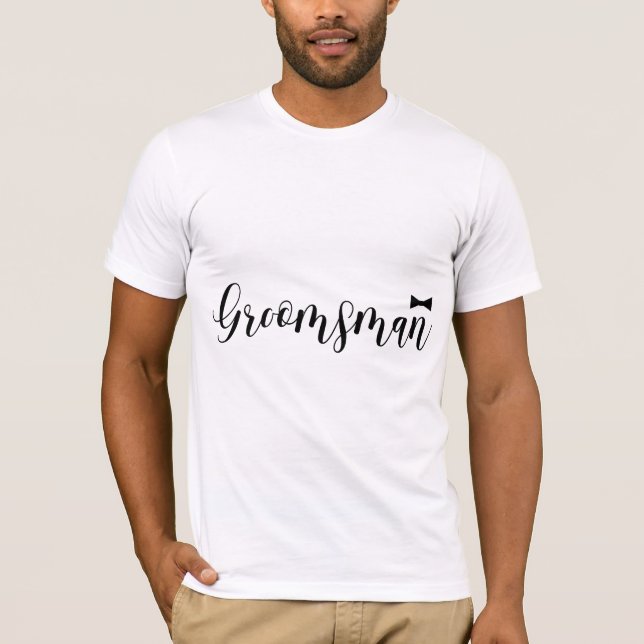 Camiseta Solteiro padrinho de casamento Bowtie Wedding (Frente)
