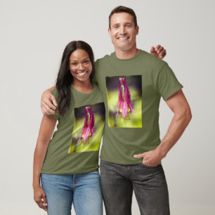 Camiseta Solteiro Red Columbine Flower Art