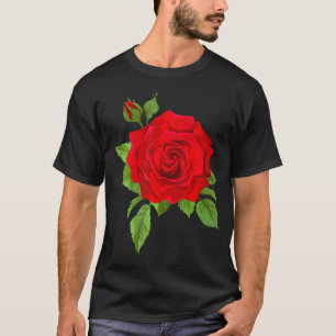 Camiseta Solteiro Rosa vermelha Flor Da Flor G Da Rosa verm