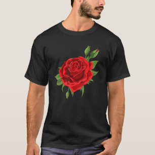 Camiseta Solteiro Rosa vermelha Flor Da Flor G Da Rosa verm