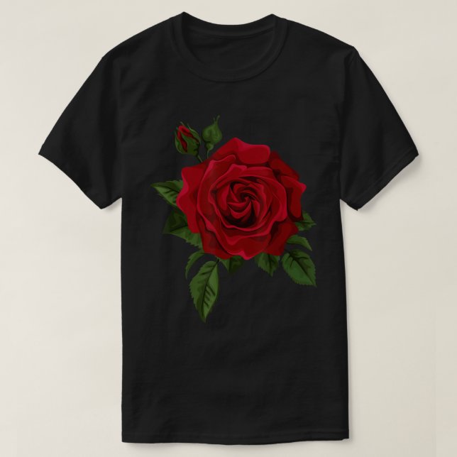 Camiseta Solteiro Rosa vermelha Flor da Flor G das Rosas ve (Frente do Design)