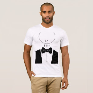 Camiseta Solteiro Simples de Monograma Branco Preto