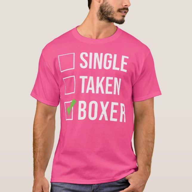 Camiseta Solteiro Tomado Boxer Dog (Frente)