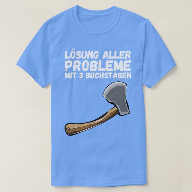 Camiseta Solução de problema 3 letras ax engraçado dizendo (Frente do Design)