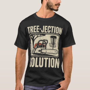 Camiseta Solução de Rejeição de Árvore Disc Golf Engraçado