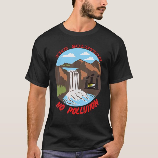Camiseta Solução Sem Poluição Salvar Ambiente Limpar A (Frente)