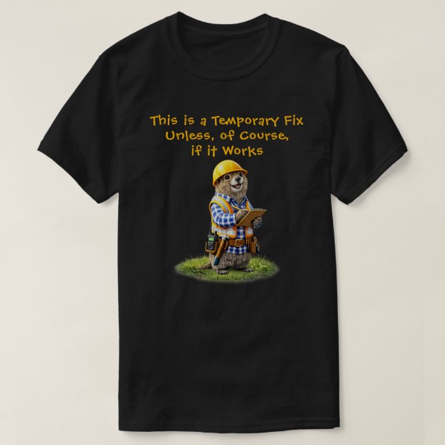 Camiseta "Solução Temporária" (Frente do Design)