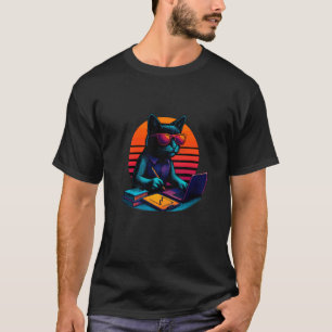 Camiseta Soluções de Modelos de Gato Retro Pesquisa Operaci