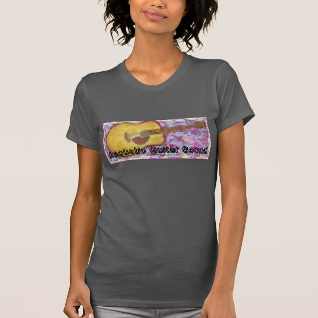 Camiseta Som da guitarra acústica (Frente)