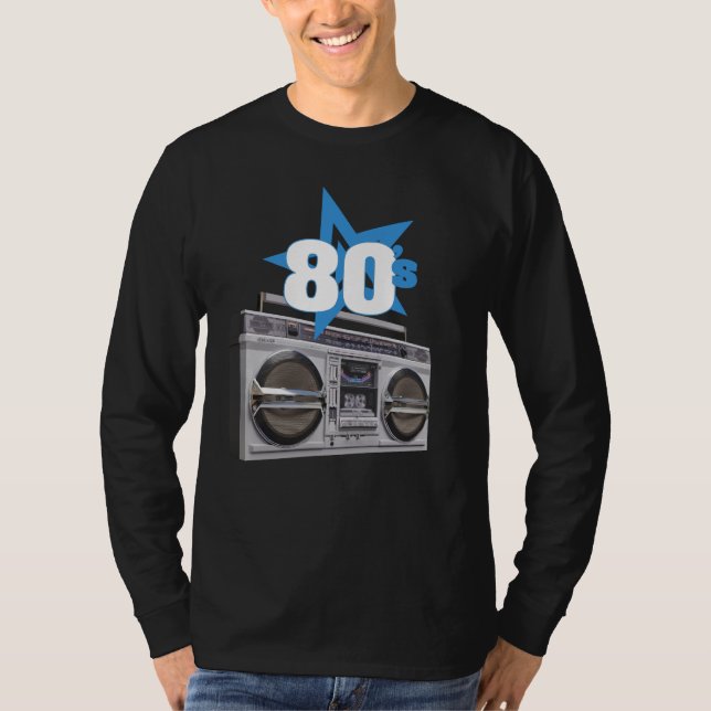 Camiseta Som de Boomboxes de anos 80 Vintage (Frente)
