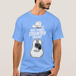 Camiseta Som de música cowboy country Hat Down retrô