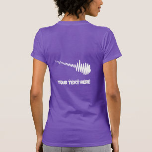 Camiseta Som de Violão de Forma Branca Elétrica