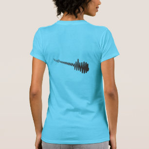 Camiseta Som de Violão de Forma Negra Elétrica