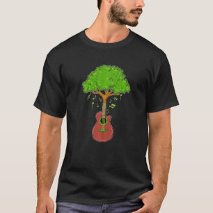 Camiseta Som Engraçado Da Nature Music Guitar Tree Forest W