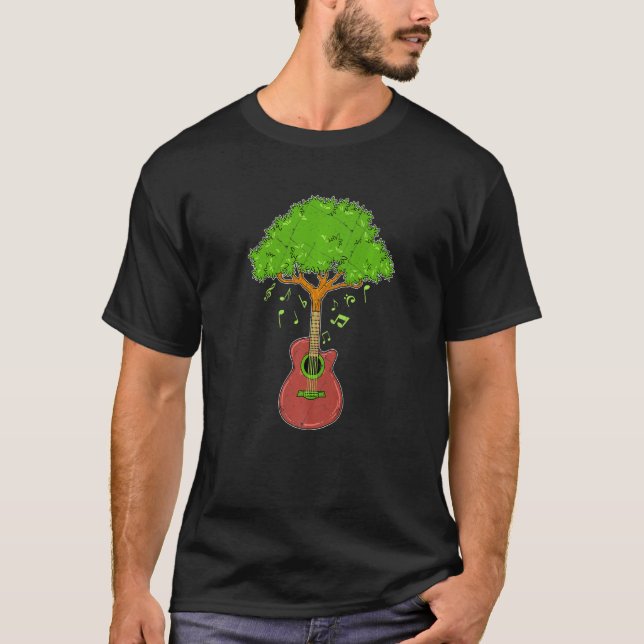 Camiseta Som Engraçado Da Nature Music Guitar Tree Forest W (Frente)