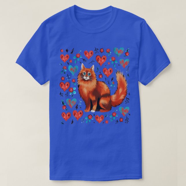 Camiseta Somali Cat Valentine Day (Frente do Design)