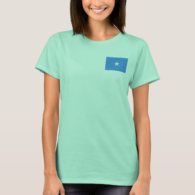 Camiseta Somália Flag e Map dk T-Shirt (Frente)