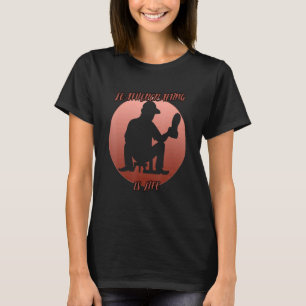 Camiseta Sombra De Arranjo De Couro Em Círculo Vermelho