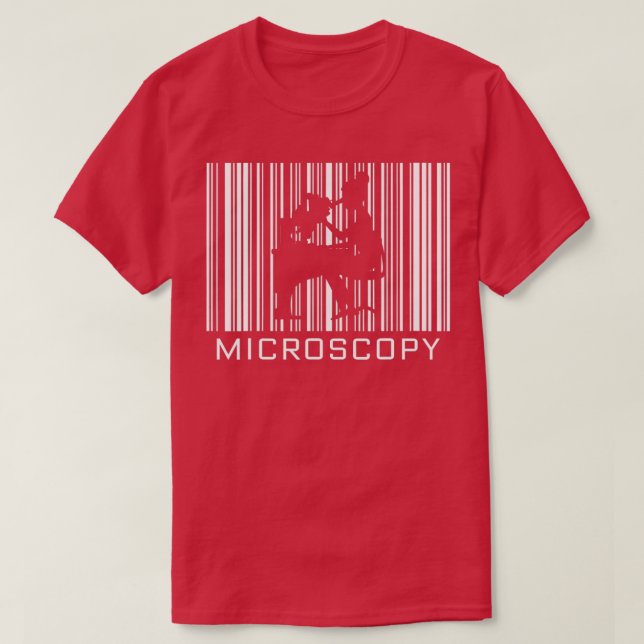 Camiseta Sombra de Microscopia em um Código de Barras (Frente do Design)