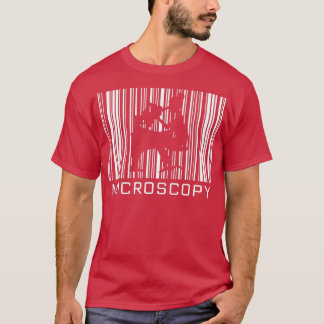 Camiseta Sombra de Microscopia em um Código de Barras