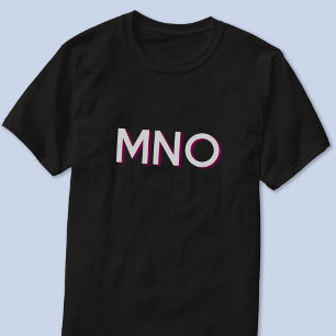 Camiseta Sombra de Quebra das Iniciais do Monograma Moderno