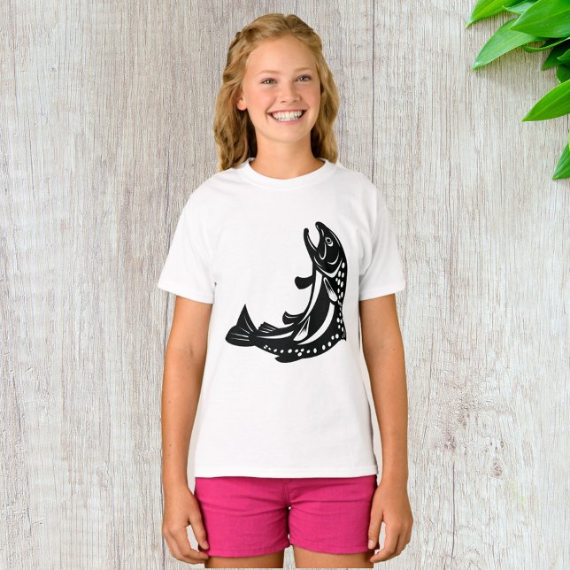 Camiseta Sombra de Truta Saltando (Criador carregado)