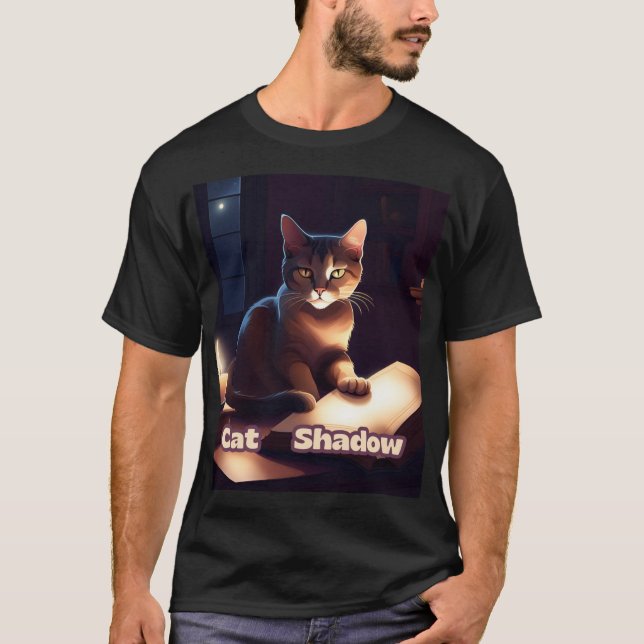 Camiseta Sombra do Gato Sábio - Detentor de Segredos (Frente)