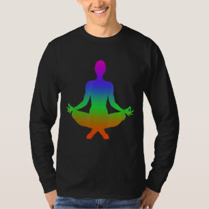 Camiseta Sombras De Meditação Em Cor Do Arco-Íris