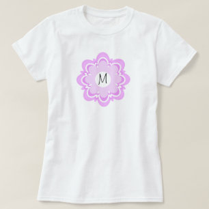 Camiseta Sombras do Padrão de Design Floral Roxo Adicionar 