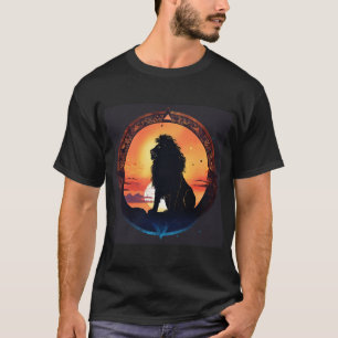 Camiseta "Sombras Majestosas: Design de Leão Silhueta"