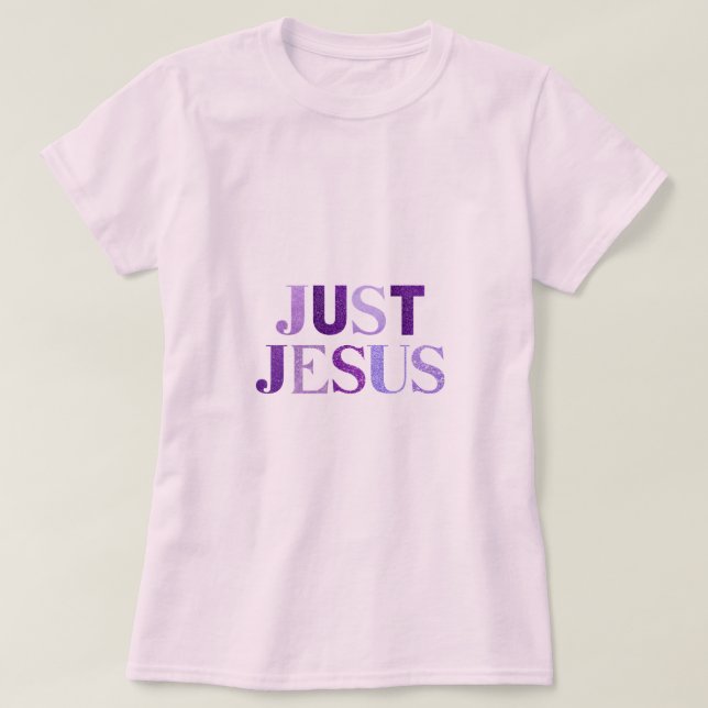 Camiseta Sombreados Roxos Escuros E Luzes Nome "Jesus" (Frente do Design)