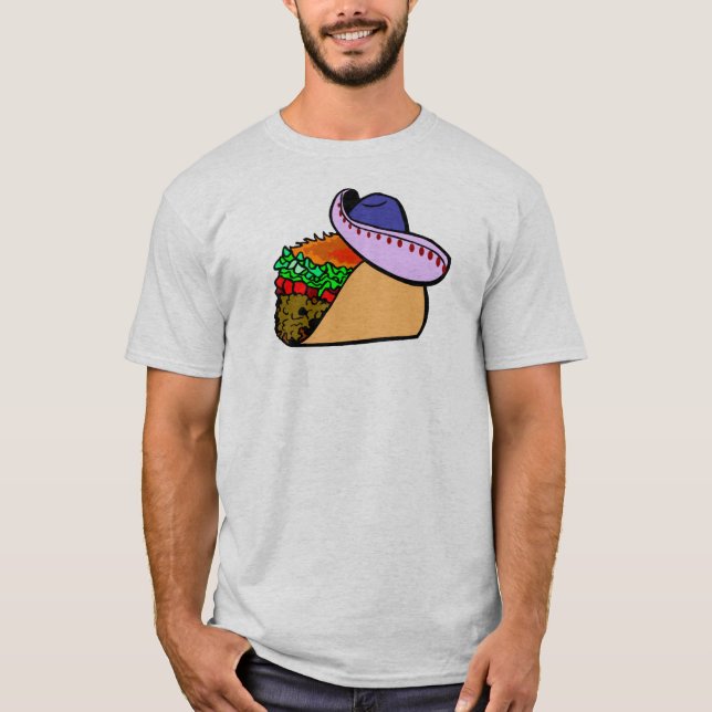 Camiseta Sombrero Vestindo Taco (Frente)