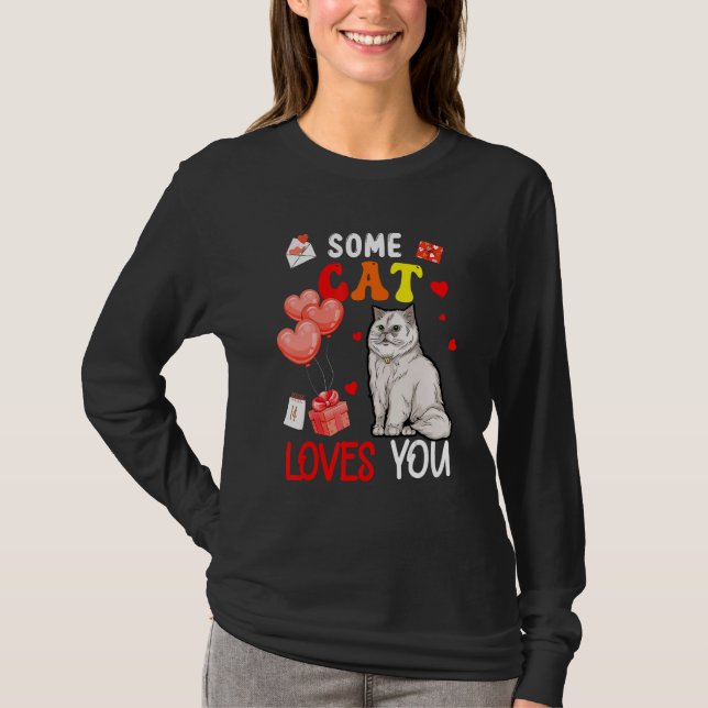 Camiseta Some Cat Loving You Valentine's Day Animal (Frente)