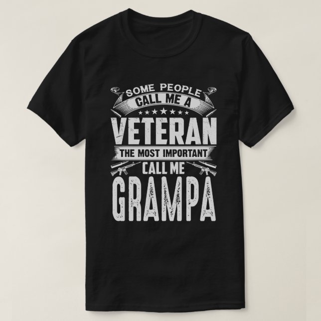 Camiseta Some People Call Me A Veteran GRAMPA (Frente do Design)