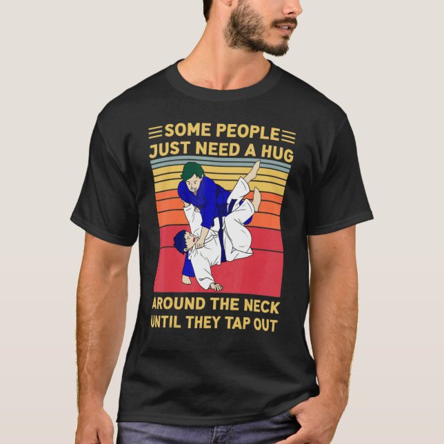 Camiseta Some People Just Need A Hug  Brazilian Jiu Jitsu M (Frente)