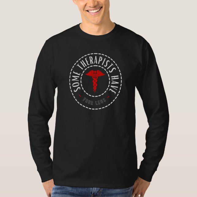 Camiseta Some Therapists Have Four Legs  Service Dog Love H (Frente)