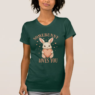 Camiseta Somebunny Loves You Cute Bunny Green T-Shirt