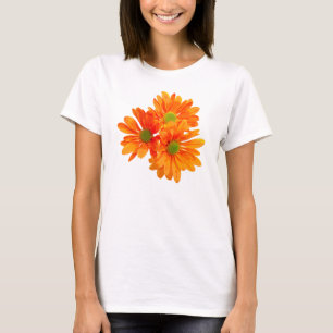 Camiseta Somente 3 Gerbera Daisy Blossoms + seu texto e sua