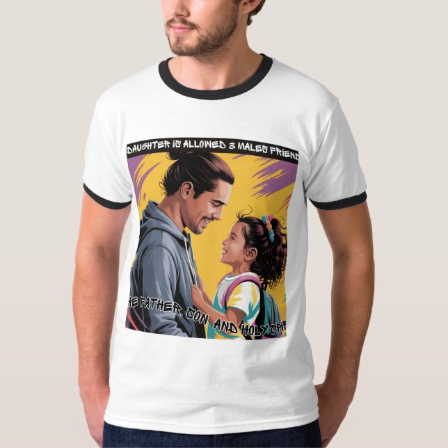 Camiseta Somente 3 machos permitidos - Solicitação de Dia d (Frente)