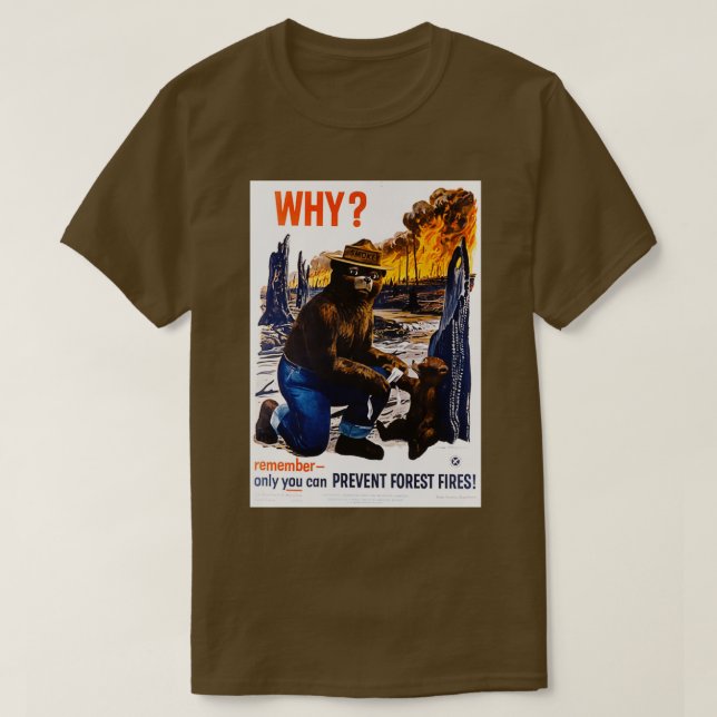 Camiseta Somente Você Pode Impedir Incêndios De Floresta (Frente do Design)