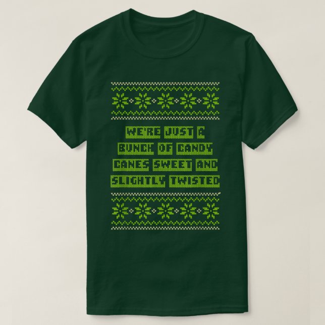 Camiseta Somos Candy Canes Sweet e Twisted Christmas Girl (Frente do Design)