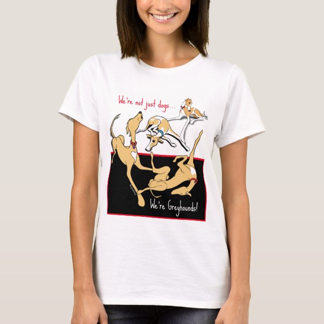 Camiseta Somos Greyhounds! Tema preto, branco e vermelho T- (Frente)