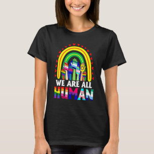 Camiseta Somos Todos Arco-Íris Humano Mão LGBT LGBTQ