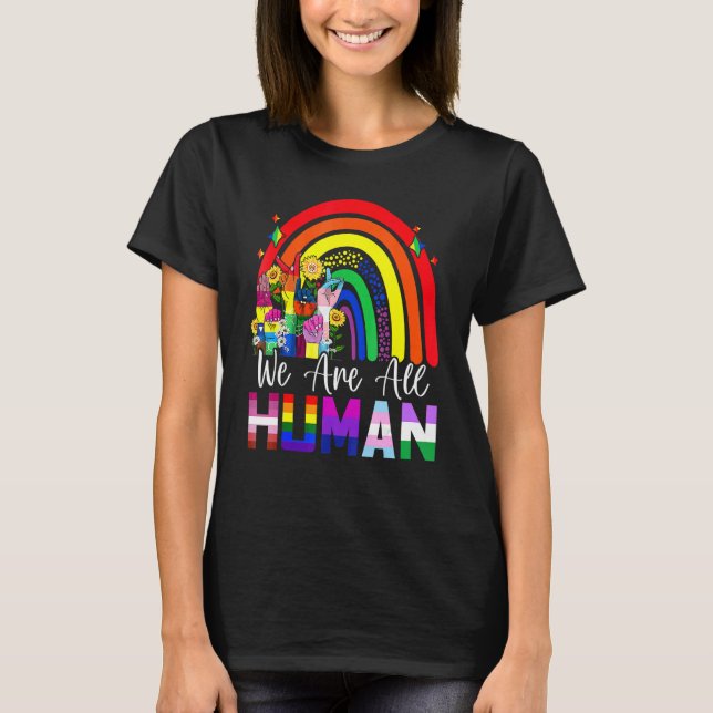 Camiseta Somos Todos Do Orgulho Humano Ally Rainbow Lgbt Fl (Frente)