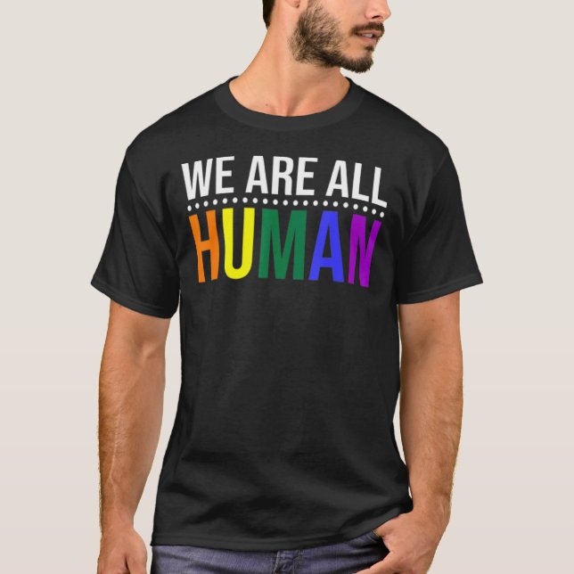 Camiseta Somos Todos Do Orgulho Humano Ally Rainbow Lgbt Fl (Frente)