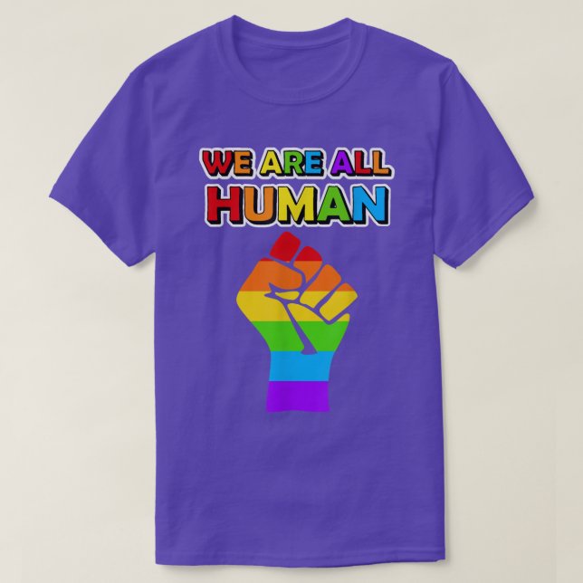 Camiseta Somos Todos do Orgulho Humano Ally Rainbow LGBT Fl (Frente do Design)