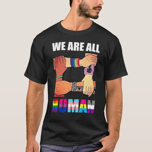 Camiseta Somos Todos Do Orgulho Humano Ally Rainbow Lgbt Fl (Frente)
